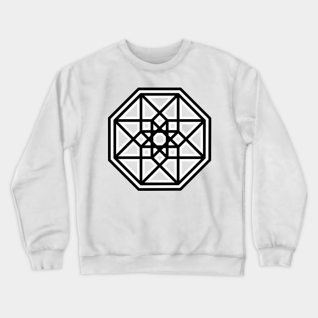 Hypercube Black and White Crewneck Sweatshirt by MOULE